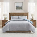 My Texas House Collins Blue Gingham Cotton Comforter Set Twin XL - 2 Pieces