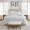 Bright White Textured Comforter Set - Full/Queen 3-Piece Bedding
