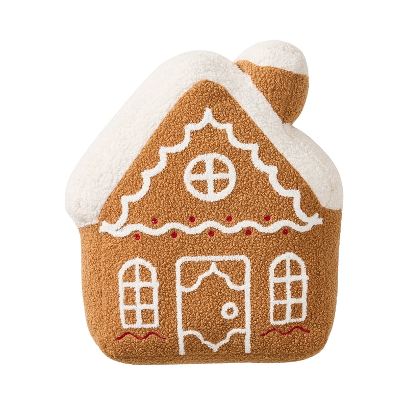 Gingerbread House Shaped Decorative Pillow - 16x14 Farmhouse Accent