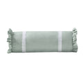 Green Ruffle Eyelet Bolster Pillow 8x22 Inches - Indoor Decorative Accent