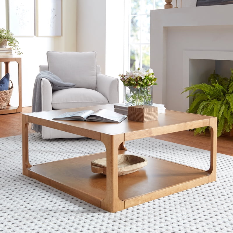 Haven Coffee Table - Solid Wood, Warm Brown Finish