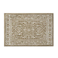 20 x 32 Inch Taupe Medallion Knitted Bath Rug - Farmhouse Style