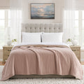 King Muslin Flannel Bed Blanket - Taupe, Reversible Lightweight Bedding