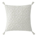 Farmhouse Style Cotton Tufted Throw Pillow - 20x20 in, Coconut Milk - Variation 1