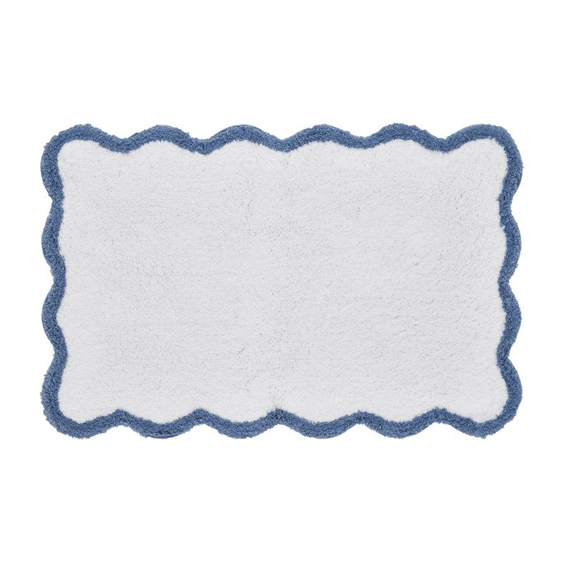 Cotton Bath Rug - My Texas House Whitney Blue 20 x 32 Inches - Farmhouse Style