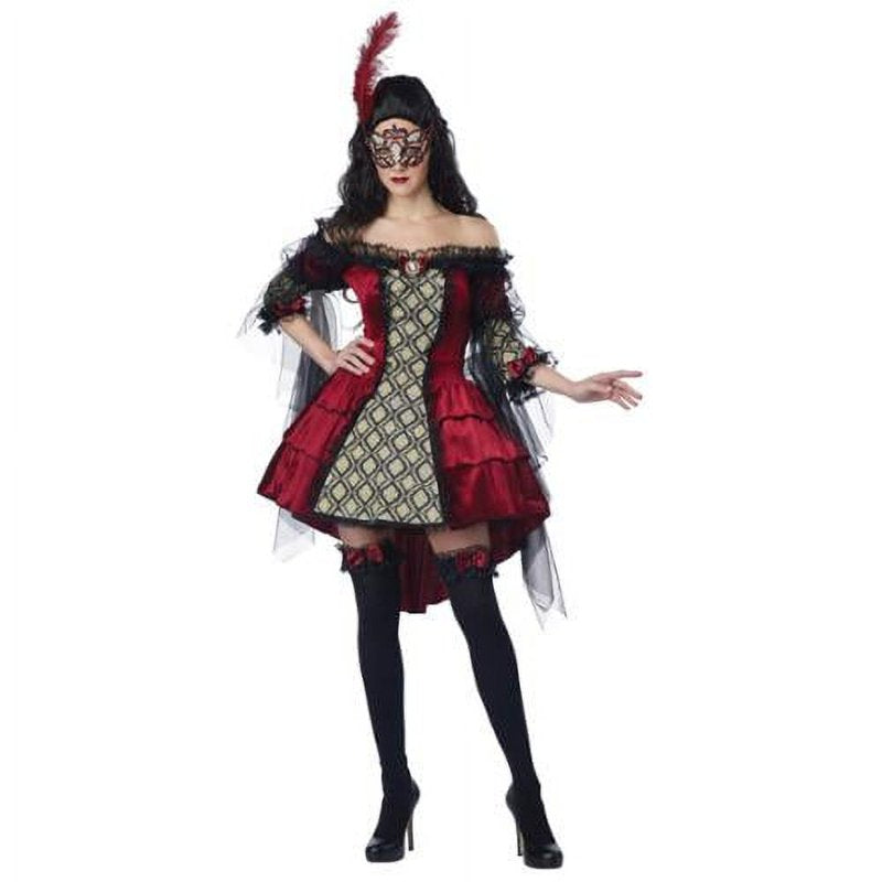 Women's Mysterious Masquerade Costume - Wicked Queen Adult Dress XS 4-6