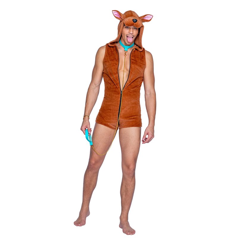 Men's XL Brown Scooby-Doo Inspired Mystery Pup Costume - Halloween Cosplay