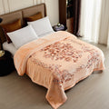 King Size Fleece Blanket - Heavy 10.5lbs Mink Bed Cover in Beige 87x94"