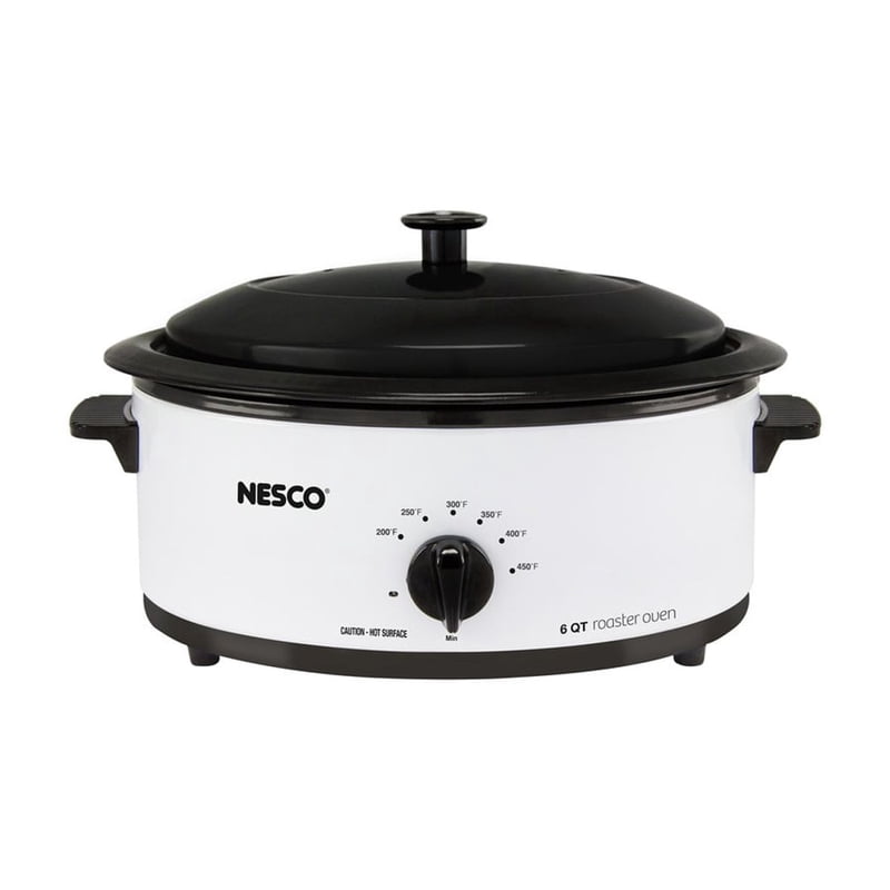 6 Qt. Ivory Roaster Oven with Porcelain Cookwell - Off-White