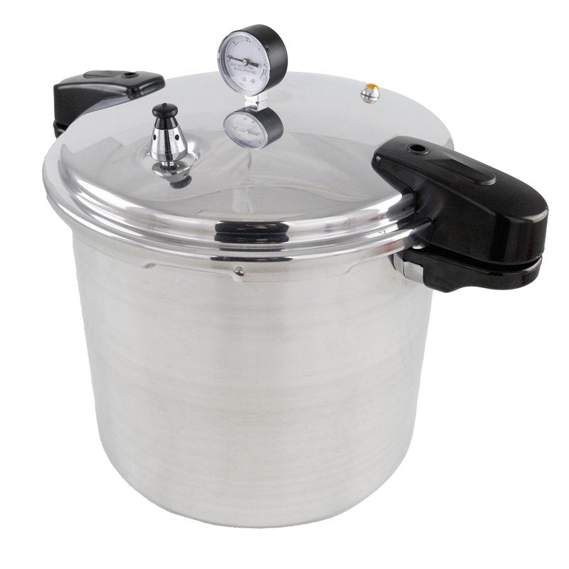 Manual Pressure Canner - 24 Qt. Polished Aluminum with Easy-Grip Handles