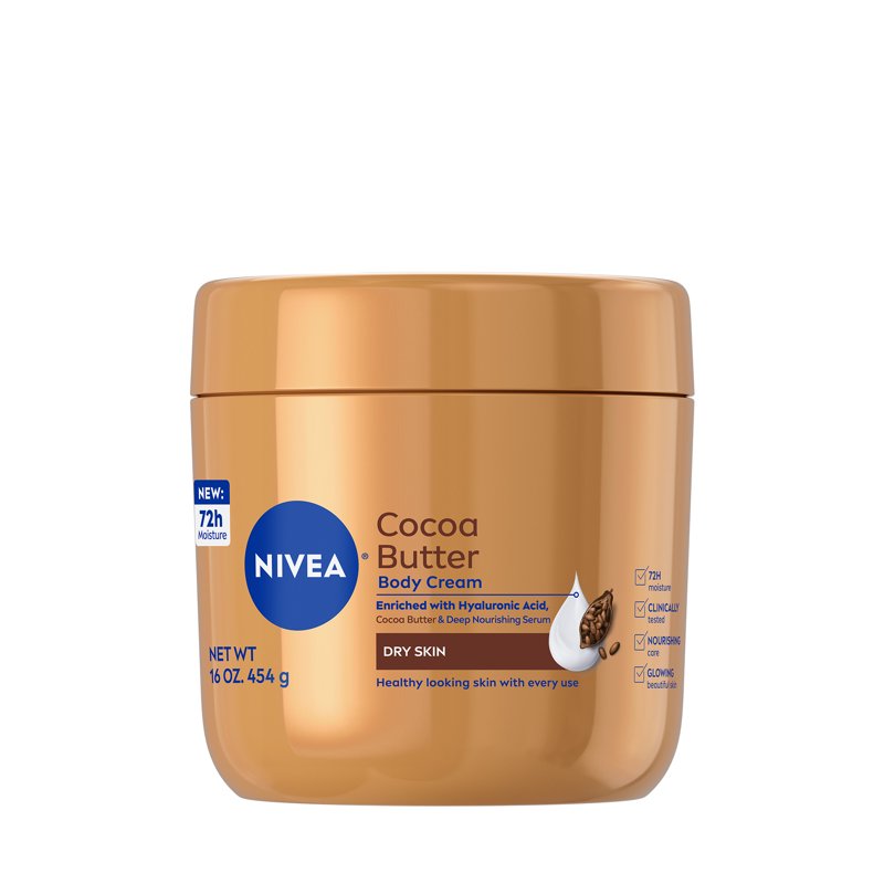 Cocoa Butter Body Cream with Hyaluronic Acid & Vitamin E for Dry Skin