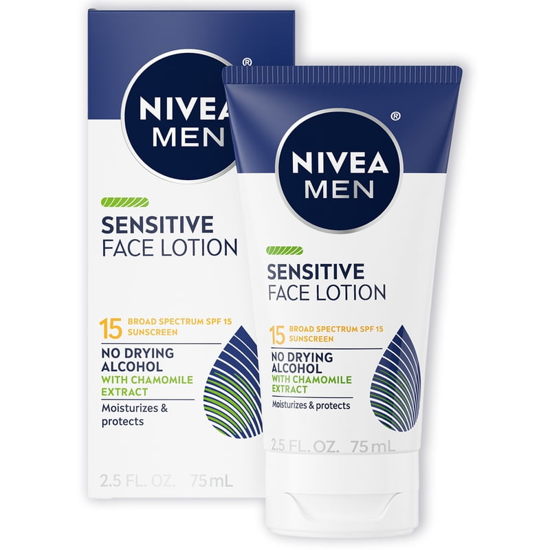 Sensitive Face Lotion with SPF 15 - Hydrating Moisturizer for Men