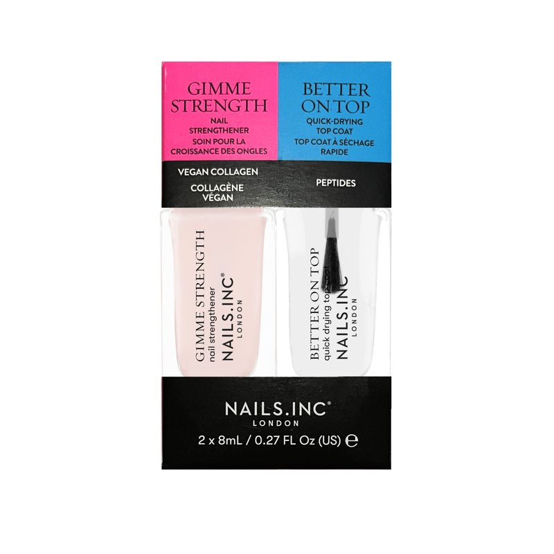 Nail Strengthener and High Shine Top Coat Duo - 2 x 0.27oz