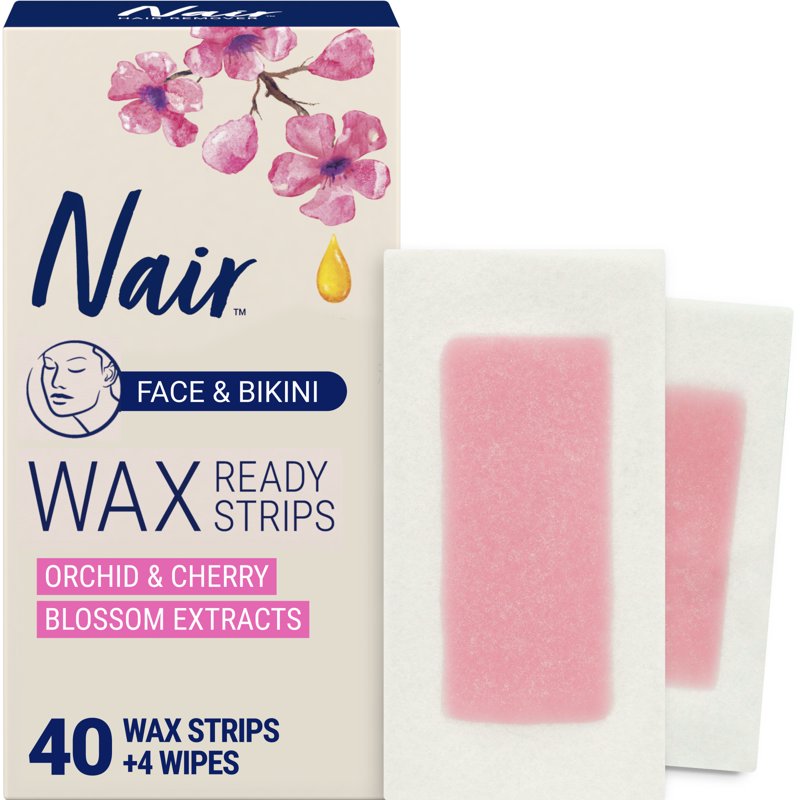 Hair Removal Wax Strips for Face & Bikini - 40 Count