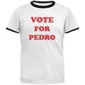 Vote For Pedro Mens Ringer T Shirt - S Black & White Retro Tee