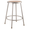 Heavy Duty 24" Metal and Wood Stool - Gray & Brown