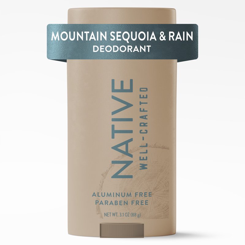 Aluminum-Free Deodorant for Men, Mountain Sequoia & Rain Scent, 3.1 oz