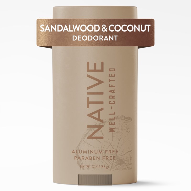 Aluminum-Free Deodorant for Men, Sandalwood and Coconut Scent, 3.1 oz