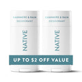 Natural Deodorant Stick, Cashmere & Rain Scent, 2.3 oz Twin Pack