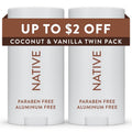 Aluminum-Free Coconut & Vanilla Deodorant Stick - 2.3 oz, 2-Pack