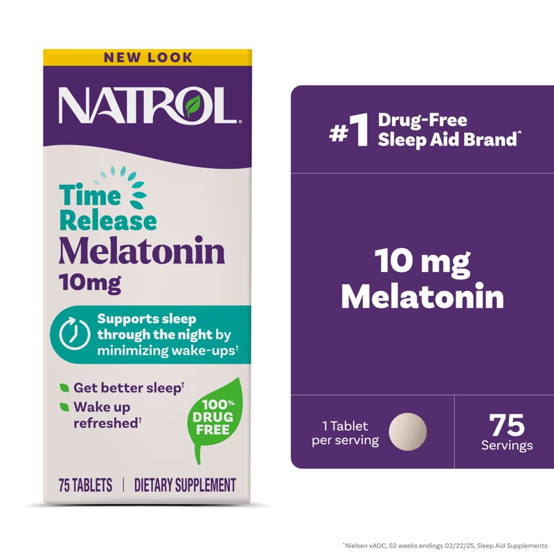 Melatonin Sleep Aid Tablets - 10mg Time Release, 75 Count