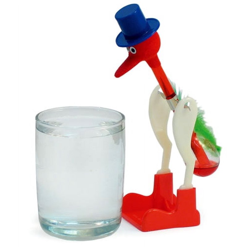 Glass Drinking Bird - Red
