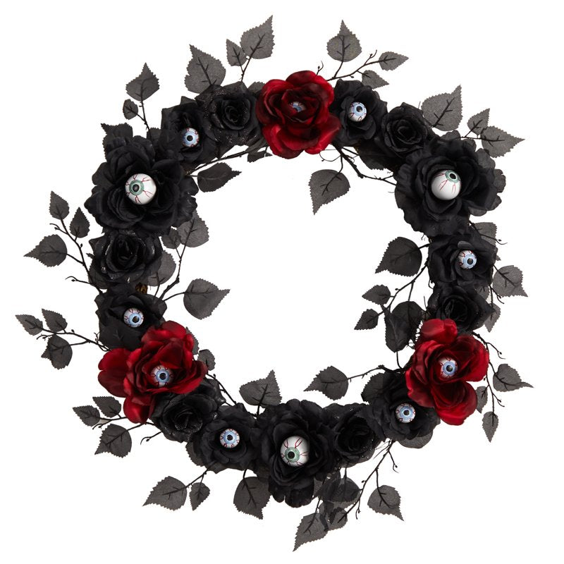 Halloween Eyeball Wreath 24 Inch Artificial Decor Spooky Centerpiece