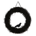 Halloween Black Raven Twig Wreath - 30 Inch Artificial Decor for Indoor Use