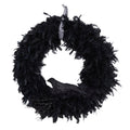 Halloween Raven Feather Wreath - 30 Inch Artificial Fall Decor