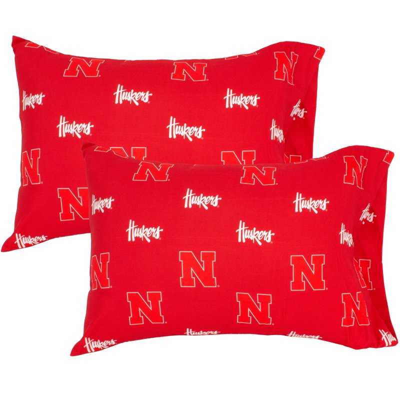 Nebraska Cornhuskers King Pillowcase Pair - 20x40 Inch Cotton Sateen