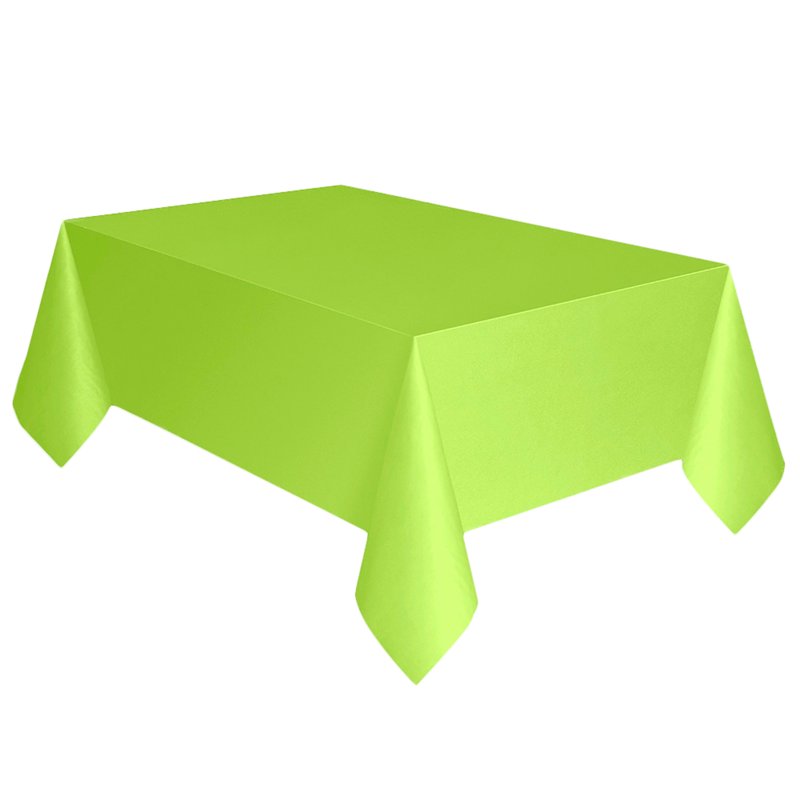 Rectangular Plastic Table Covers - Green, 54 in x 108 in, 3 Count - Single