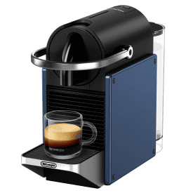 Compact Single-Serve Espresso Coffee Machine - Navy Blue Industrial Design