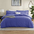 California King Duvet Cover Set - Luxury Microfiber Bedding in Royal Blue - 3 Pieces