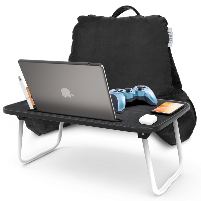 Petite Black Reading Pillow with Lap Desk & Arms - Kids & Teens Support