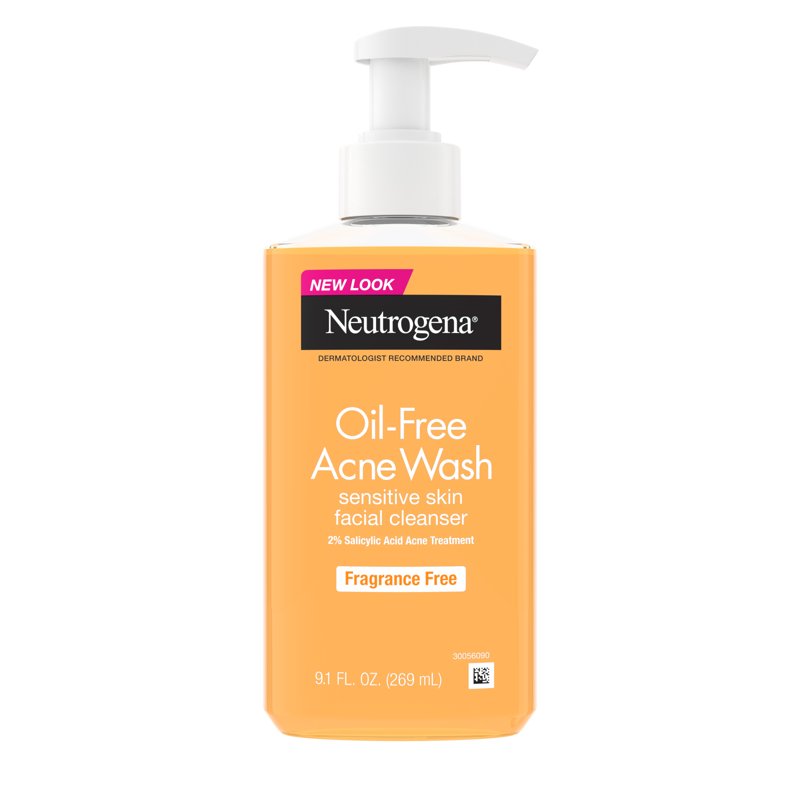 Oil-Free Acne Face Wash with 2% Salicylic Acid, Fragrance Free, 9.1 fl oz