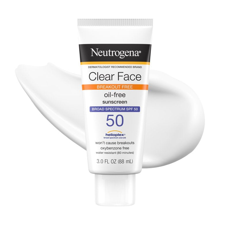 Clear Face Sunscreen Lotion SPF 50 for Oily and Acne-Prone Skin