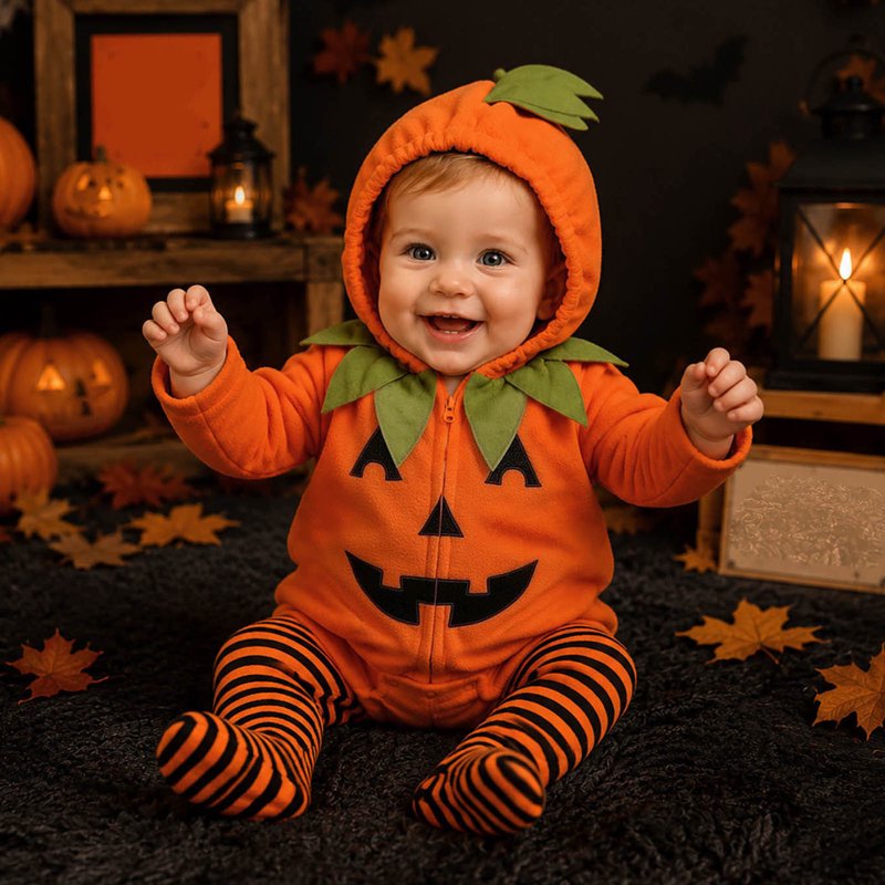 Baby Jack-O-Lantern Costume Set with Bodysuit and Leggings - 3-6 Months Orange Variation