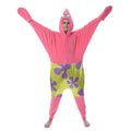 Pink Patrick Star Hooded Union Suit Pajama - Men's SpongeBob Sleepwear 2X/3X