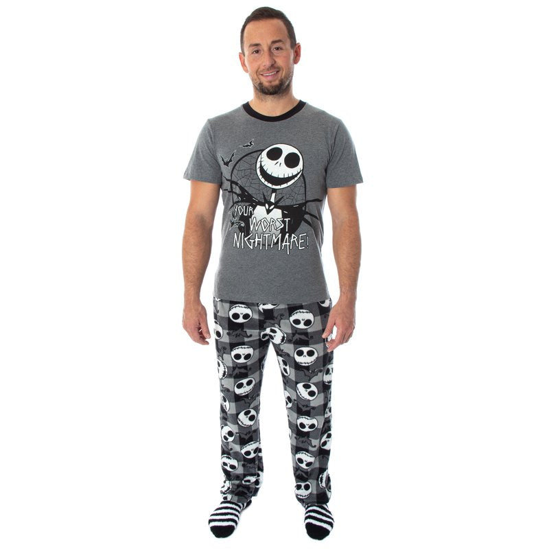 Nightmare Before Christmas Jack Skellington Pajama Gift Set - 3 Piece Lounge Sleepwear