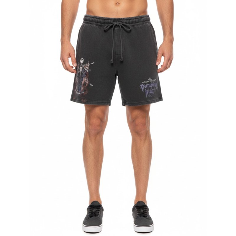 Nightmare Before Christmas Men's & Big Men's Jogger Shorts XL Black Knight - Halloween Fandom