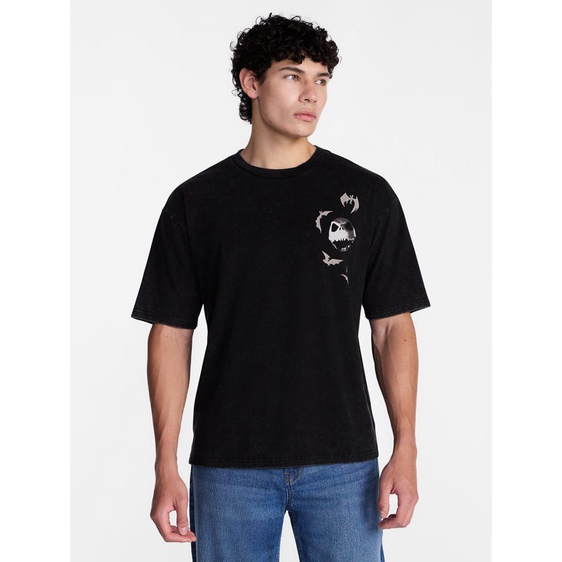 Nightmare Before Christmas Jack Skellington Halloween Graphic Tee - Black Wash 2XL