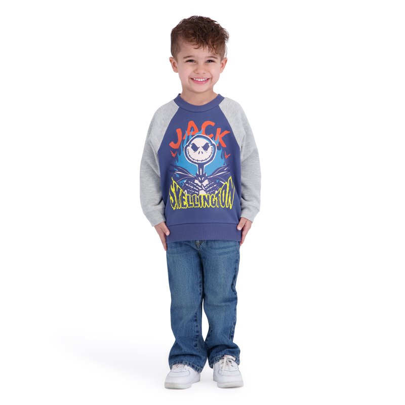Nightmare Before Christmas Toddler Boy Jack Skellington Long Sleeve Sweatshirt - 5T