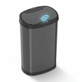 Automatic Kitchen Trash Can - 13.2 Gallon Stainless Steel, Motion Sensor, Soft Close Lid - Black