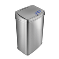 Automatic Kitchen Trash Can - 13.2 Gallon Stainless Steel, Motion Sensor, Soft Close Lid - Silver with Black Lid