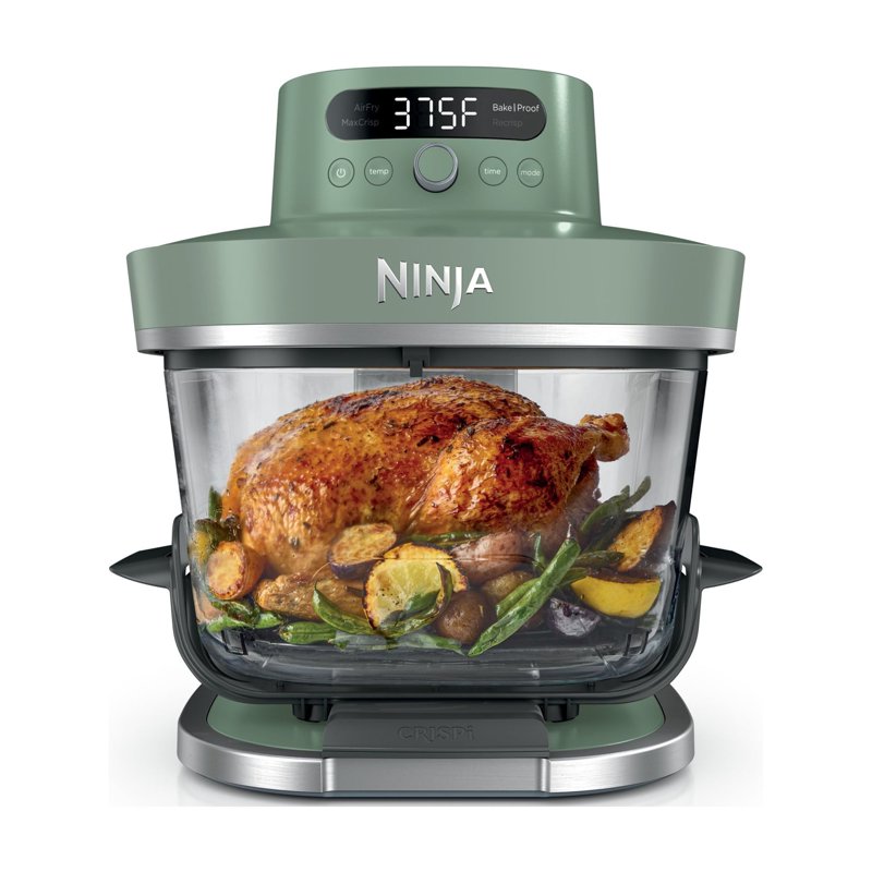 Ninja Crispi Pro Glass Air Fryer 6-Qt - Green, 4-in-1 Cooking