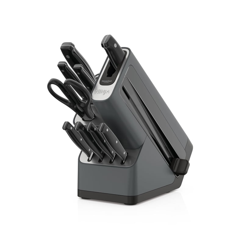 10-Piece Knife Set with Built-In Sharpener - Dark Gray