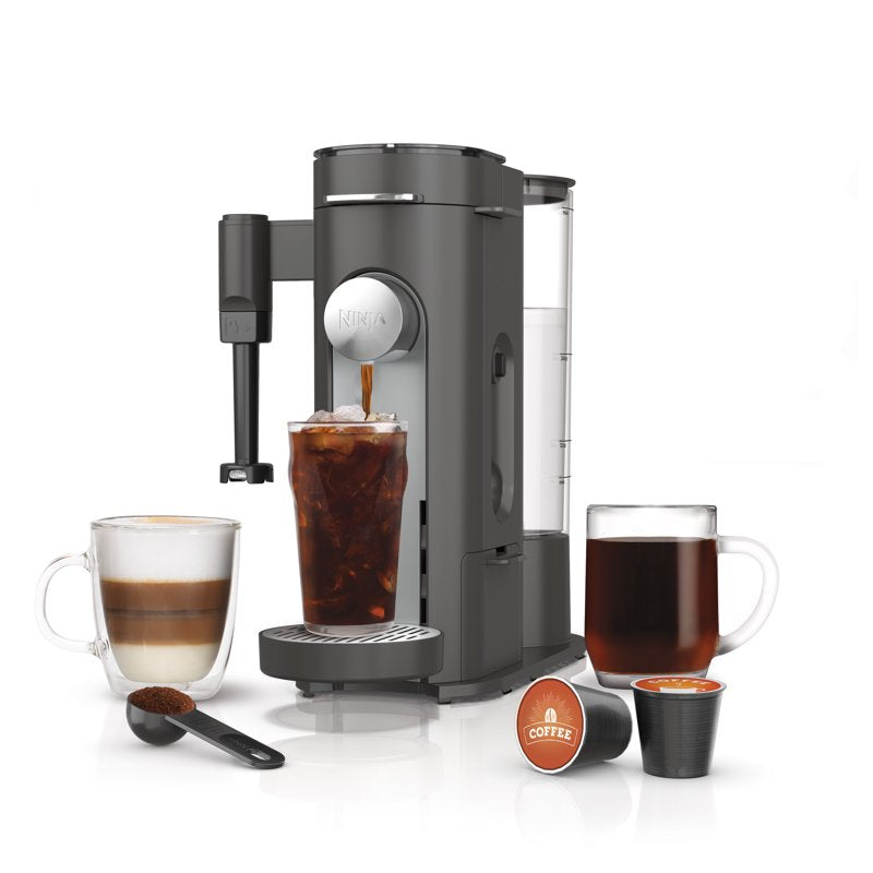 Single-Serve Coffee Maker for Pods & Grounds - 4 Brew Styles, Gray