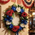 4th of July Patriotic Wreath for Front Door - Independence Day Decor - Variation 0D