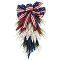 Patriotic 4th of July Wreath G - Red White Blue Independence Day Front Door Decor