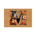 Halloween Door Mat 24x16 Monogram Pumpkin Face Welcome Mat - D Variation